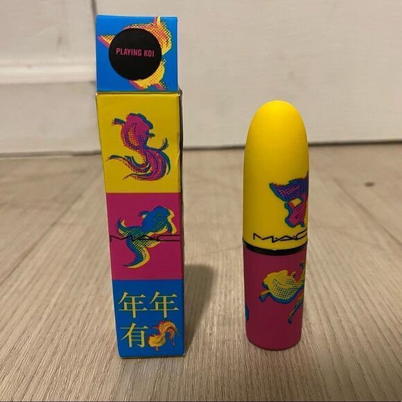 🥳Host Pick🥳 NIB MAC Lunar New Year Powder Kiss Lipstick in Playing Koi - Picture 2 of 4